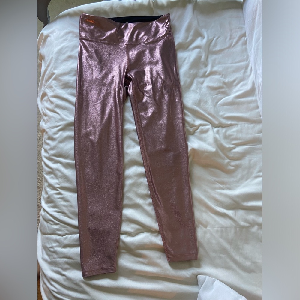 Metallic Pink Heroine Yoga Leggings